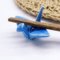 Керамічна підставка для паличок у японському стилі Журавель орігамі (Синій)