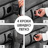 Набір надувних меблів диван та 2 крісла, безкаркасні надувні меблі текстильні для дому та вулиці, сірий, фото 7