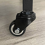 Стелаж на 4 полиці металевий складаний на колесах білий, фото 6