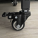 Стелаж на 4 полиці металевий складаний на колесах білий, фото 4