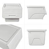 Контейнер для зберігання пластиковий білий з регульованою кришкою 45.5х38х31 см, ящик органайзер для дому, фото 3