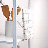 Стелаж на 4 полиці металевий складаний на колесах білий, фото 2