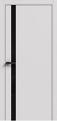 Двері міжкімнатні Термінус/ Terminus ПК-02 Білий матовий ПП, черное стекло (глухі щитові)