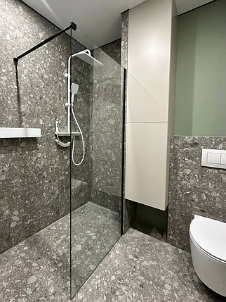 Душова перегородка Aquanil FIT Black 195х80 см чорна скло прозоре 8 мм, фото 2