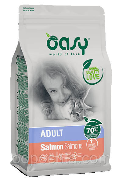 Сухий корм для кішок OASY LIFESTAGE Adult лосось 18 кг, фото 1