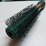 Жіноча щітка-брашинг круглий гребінець для волосся для дівчинки 23см / для укладання волосся / G4684 / зеленая, фото 2