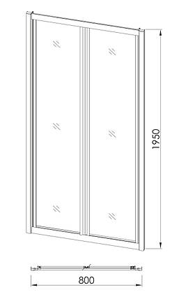 Двері душові 80 см bifold, фото 4