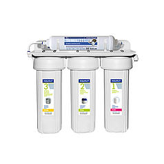 Фільтр під мийку з постфільтром чотирьохступеневий Аквакут (подвійні ущільнення в колбі)