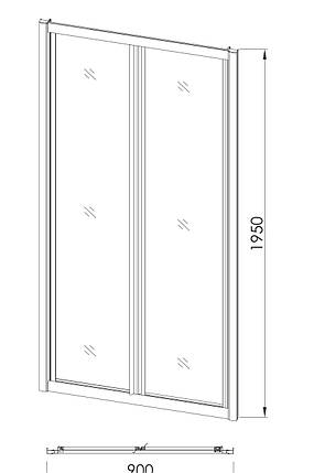 Душові двері 90 см bifold, фото 4