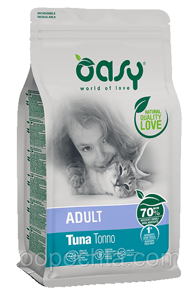 Сухий корм для кішок OASY LIFESTAGE Adult тунець 1.5 кг