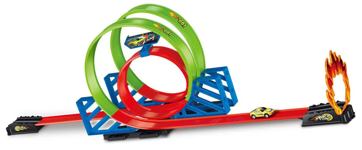 Ігровий набір Автотрек 100 см Hot Wheel Хот Вілс Потрійна петля + машинка 6611-1