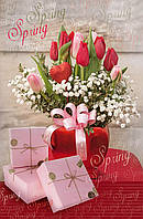 Пакет для подарунка великий вертикальний "Квіти" 25х37 см