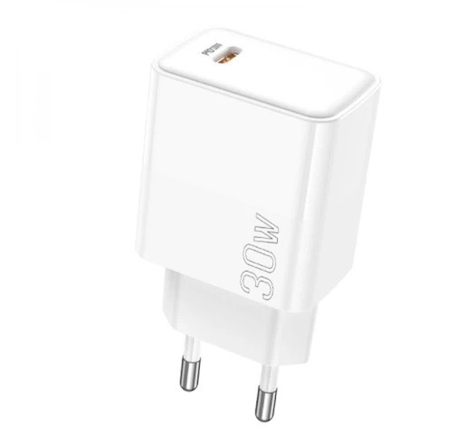 Мережевий зарядний пристрій Borofone BA77A Insightful Type-C PD / QC 30W, White