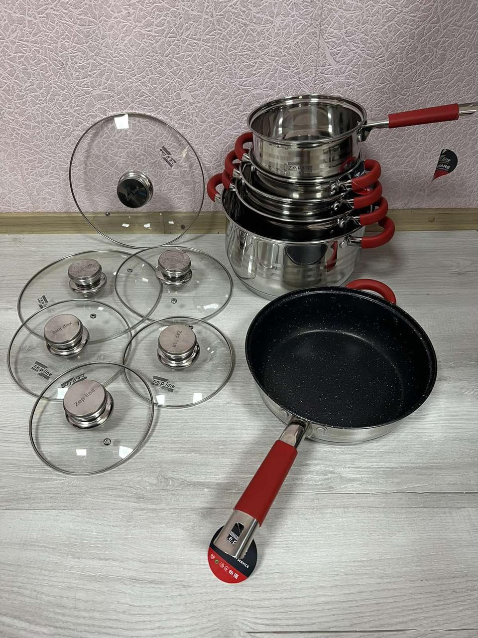Набір посуду Zepline з нержавіючої сталі 12 предметов ZP-115