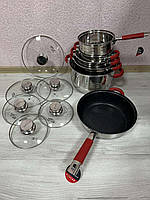 Набір посуду Zepline з нержавіючої сталі 12 предметов ZP-115