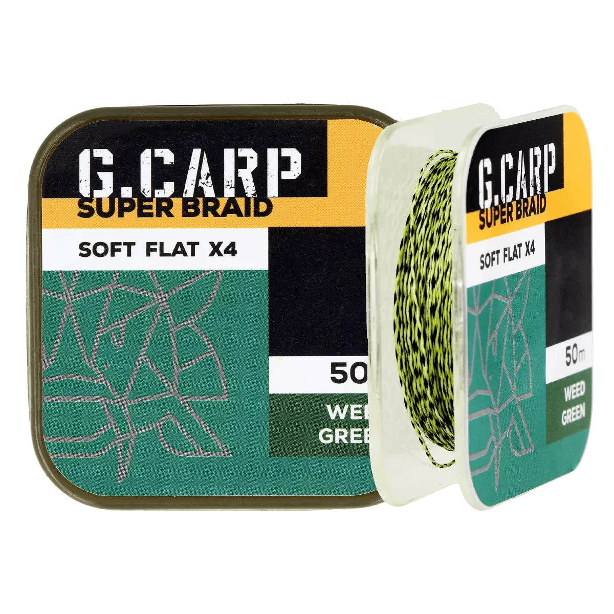 Повідковий матеріал GC G.Carp Super Braid Soft Flat X4 50м 25lb Weed Green, фото 1