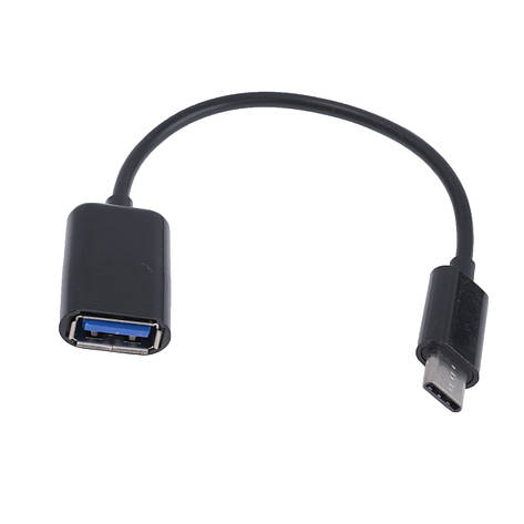 Кабель OTG USB 2.0 AF — USB Тип C 0.15 м чорний, фото 1