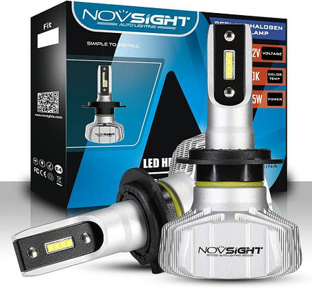 Світлодіодна фара NOVSIGHT H7 50 Вт (25 Вт X2) 10000 лм 6500 К CSP фари, фото 1
