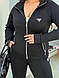 Жіночий прогулянковий весняний костюм кофта на блискавці штани джоггери трикотаж Алекс великого розміру VS, фото 6