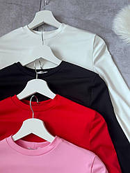 Жіночий базовий повсякденний лонгслів що обтягує прогулянковий кроп топ довгий рукав кофта мікродайвінг 42-46 VS