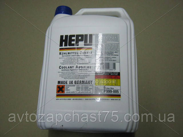 Антифриз синій концентрат Hepu Blue G11 (каністра 5 літрів), фото 1