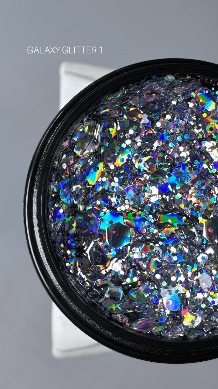 Гель для дизайну нігтів Saga Professional Galaxy Glitter №01, 8мл