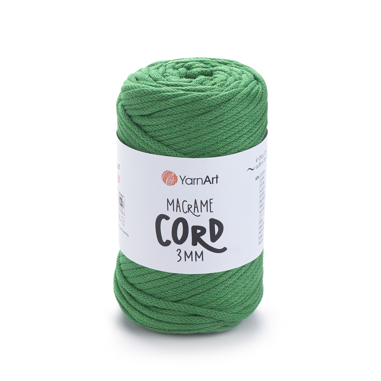 Пряжа Yarnart Macrame Cord 3 мм № 759 зелений (Ярнарт Макраме корд 3 мм), фото 1