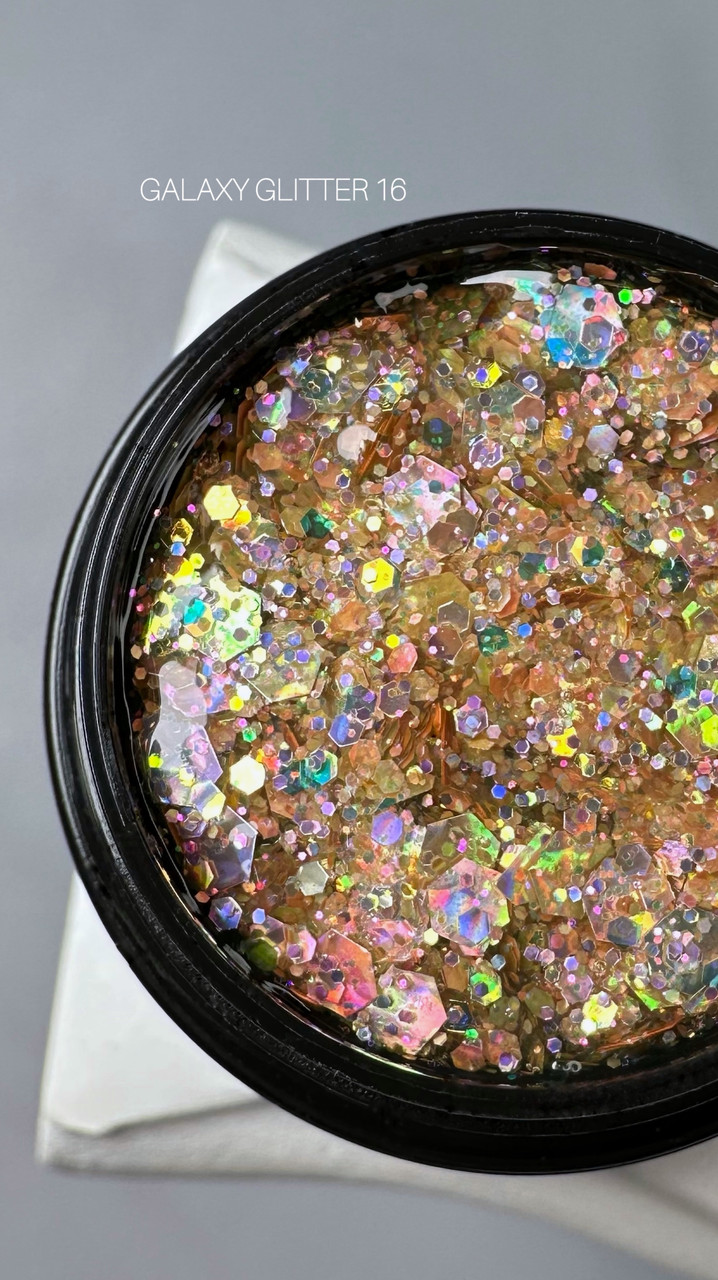 Гель для дизайну нігтів Saga Professional Galaxy Glitter №16, 8мл