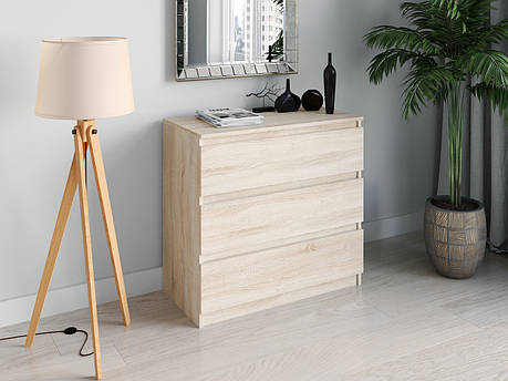 Комод на 3 ящика Moreli T-214 Ш 800 / В 755 / Г 400 Венге, фото 1