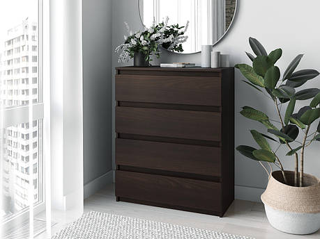 Комод на 4 ящика Moreli T-215 Ш 800 / В 980 / Г 400 Венге темний, фото 1