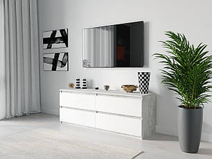 ТВ тумба Moreli ST-223 Ш1400/В530/Г400 Бетон-Білий, фото 1