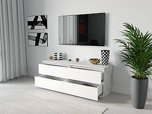 ТВ тумба Moreli ST-223 Ш1400/В530/Г400 Бетон-Білий, фото 3