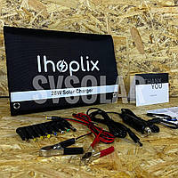 Складна, портативна сонячна панель IHOPLIX 28Вт 18В водонепроникна складна з Type C USB