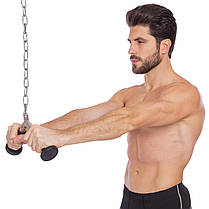 Ручка для тяги на трицепс V-подібна прогумована Zelart NT0444 Код NT0444, фото 3