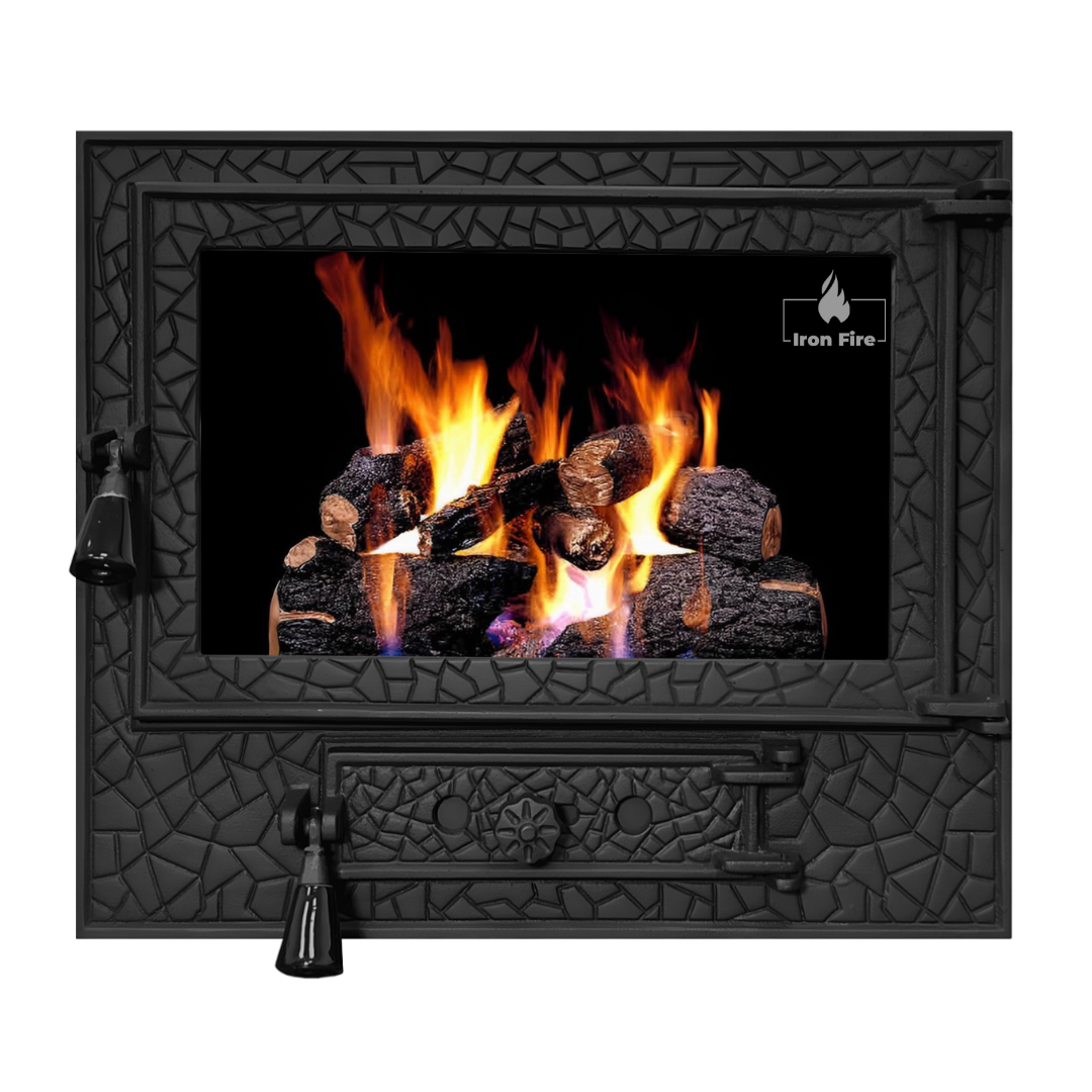 Дверцята IRON FIRE PANORAMA Lux 580х500 мм, фото 1