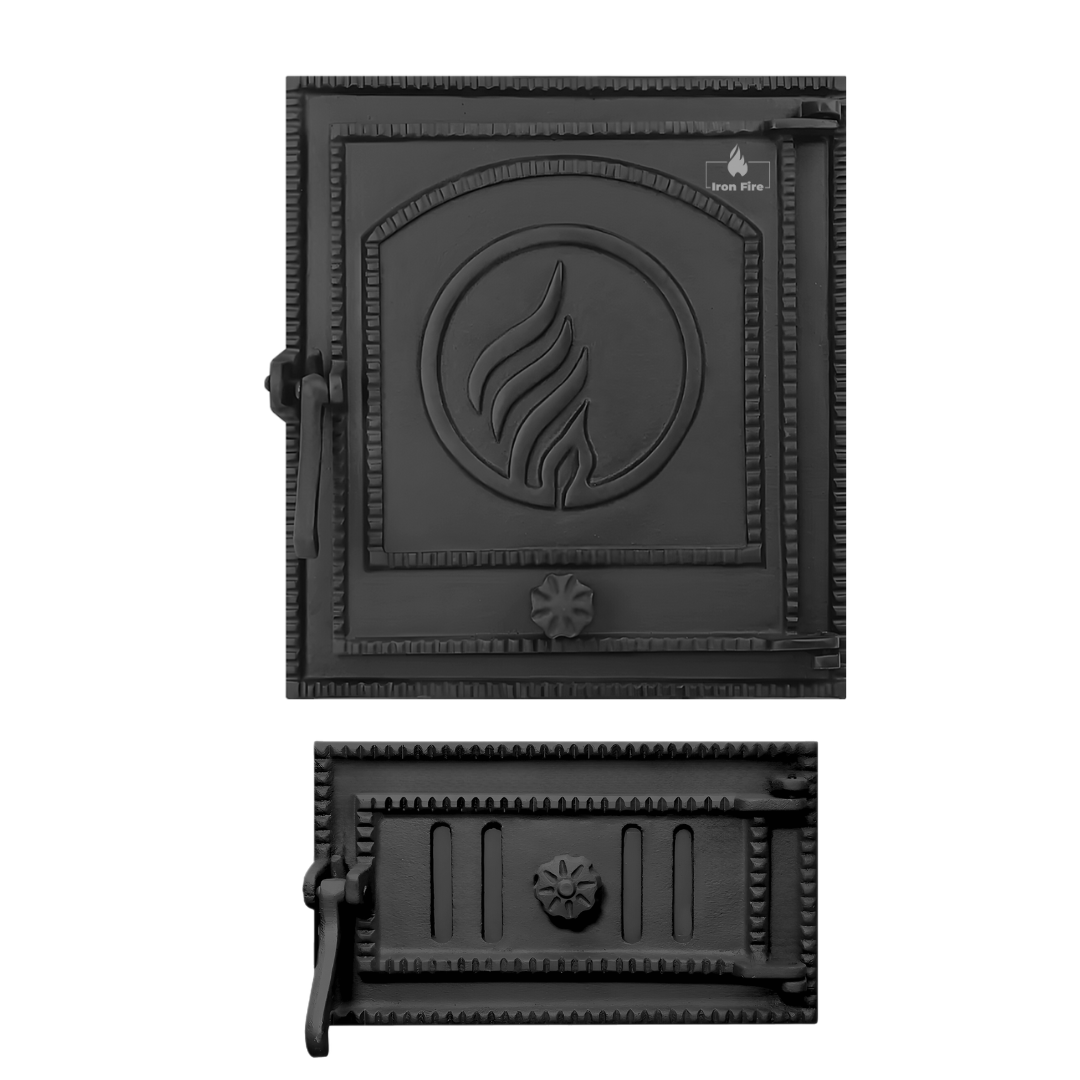 Комплект дверцята IRON FIRE STYLE 35 WG 350х390 мм + піддувальні STYLE 35 315х180 мм, фото 1