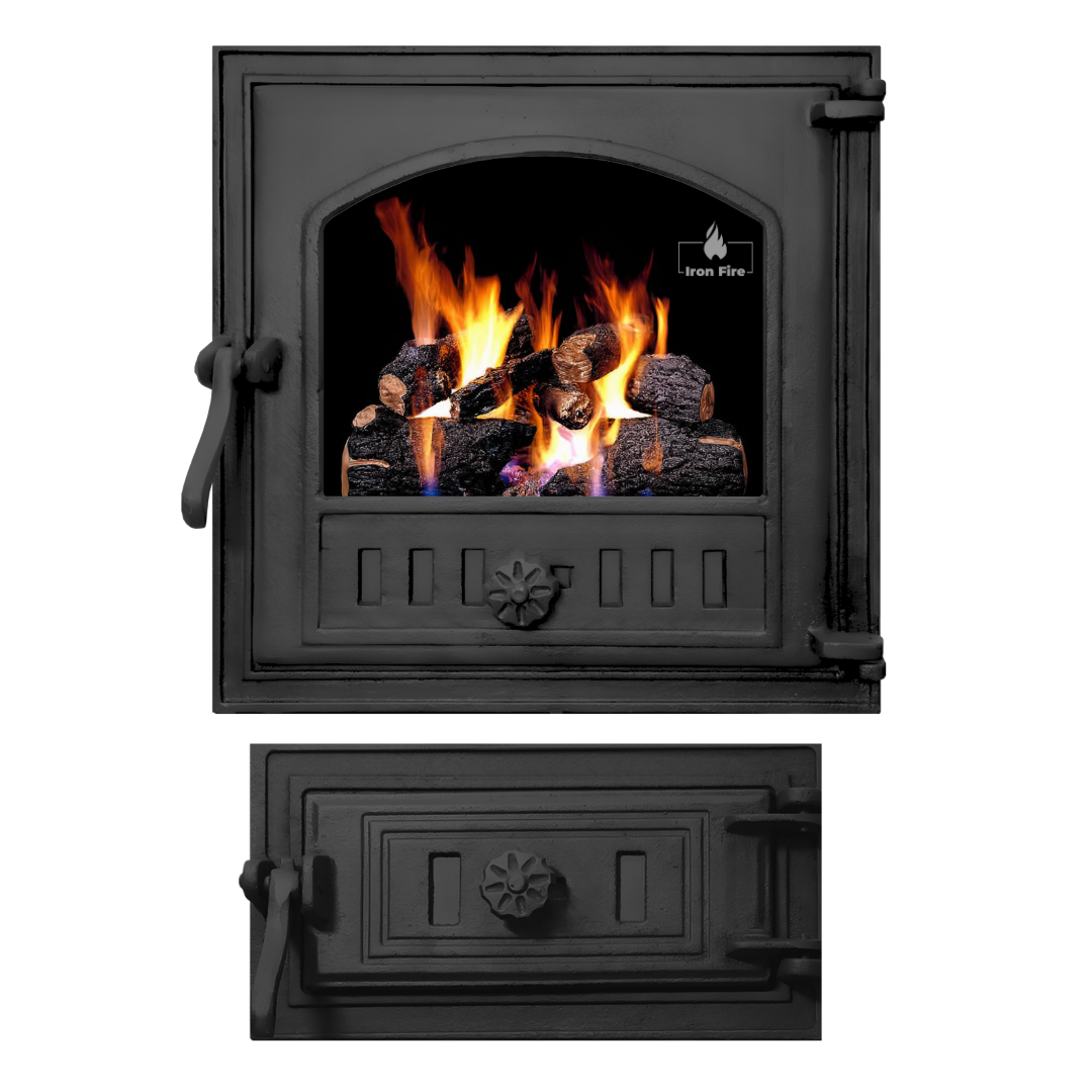 Комплект дверцята IRON FIRE STYLE 40 390х390 мм + піддувальні STYLE 50 315х165 мм