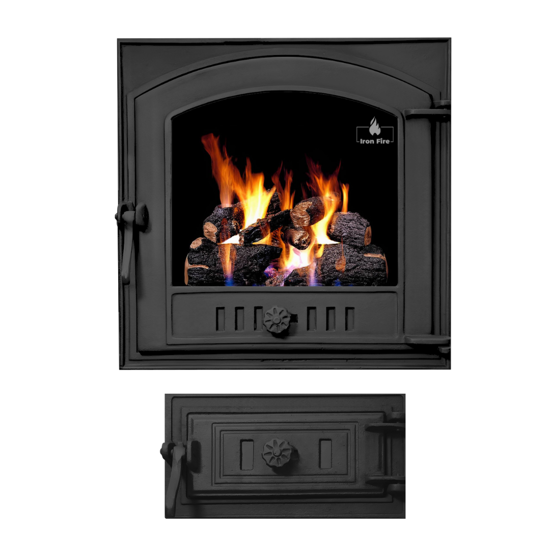 Комплект дверцята IRON FIRE STYLE 50 485х485 мм + піддувальні STYLE 50 315х165 мм