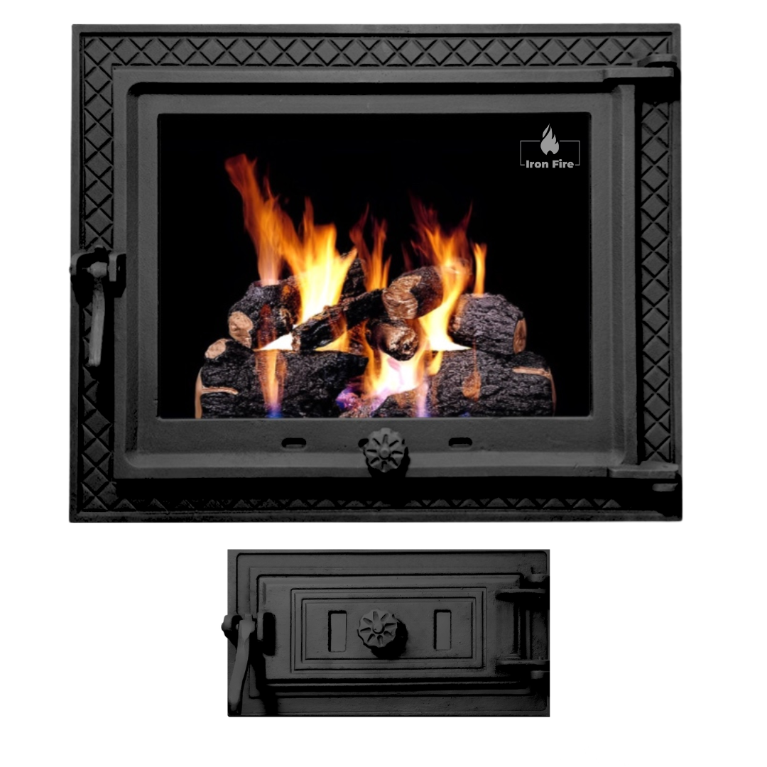 Комплект дверцята IRON FIRE MEGAN 590х485 мм + піддувальні STYLE 50 315х165 мм