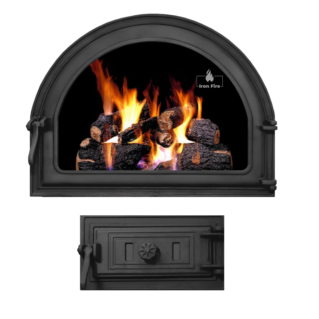 Комплект дверцята IRON FIRE VIOLA 585х440 мм + піддувальні STYLE 50 315х165 мм, фото 1