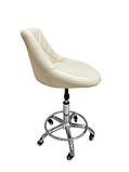 Стілець майстра СQ-555 Бежевий Крутиться стілець зі спинкою Крісло для клієнта перукарське, фото 2