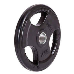 Диски для штанги обгумовані Record TA-5706-10 52мм 10кг чорний Код TA-5706-10, фото 2