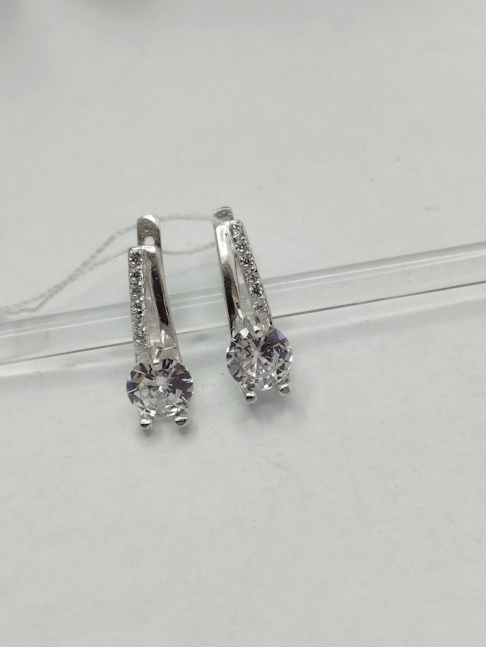 Срібні сережки з цирконієм