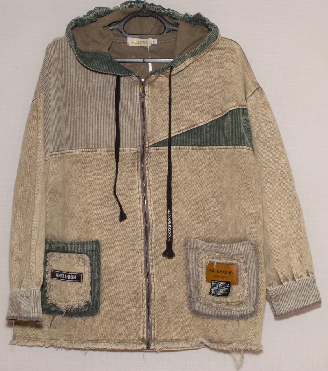 Джинсовий кардиган-кутрка oversized батал коттон 2XL,3XL,4XL,5XL беж