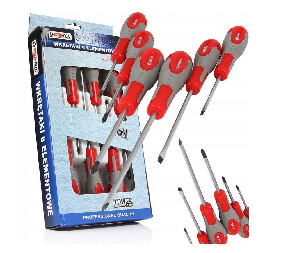 Синій набір викруток 6 елементів — набір викруток 6 шт. MAR-POL M61001, фото 1