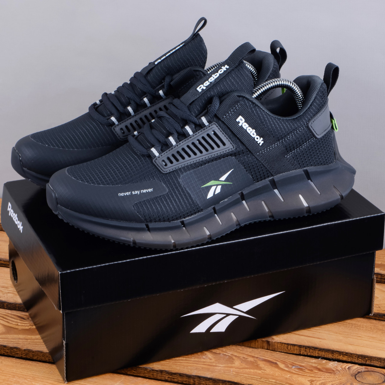 SALE Чоловічі Кросівки Reebok Zig Kinetica темно сірі, фото 1