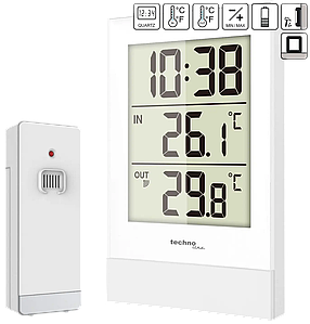 Кімнатний електронний термометр з безпровідним датчиком Technoline WS9178 (White)