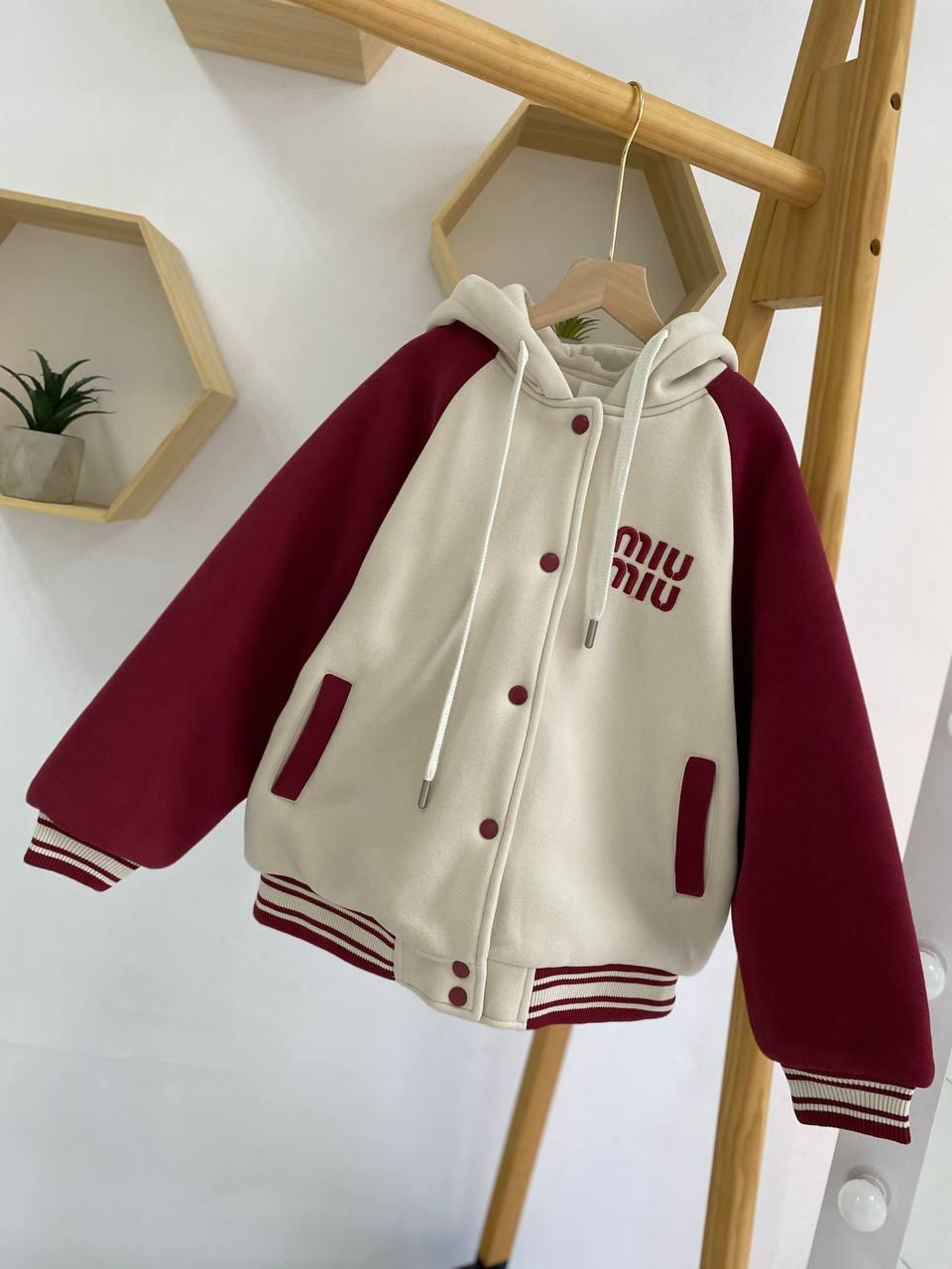 Куртка бомбер капюшон підкладка на кнопках Бордовий S6260 119, SU YU SE, Бордовий, Для дівчаток, Весна Осінь,, фото 1