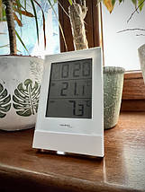 Кімнатний електронний термометр з безпровідним датчиком Technoline WS9178 (White), фото 3