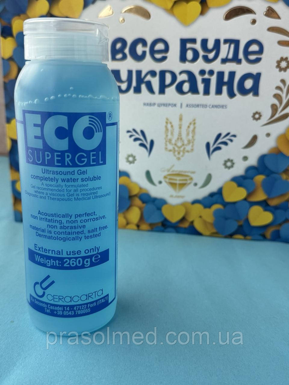 Гель для УЗД ECO Supergel середньої в'язкості по 260 г у флаконі, фото 1